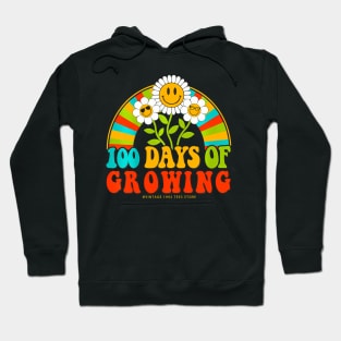 Groovy 100 Days Of School Teacher Kids 100 Days Of Growing Hoodie